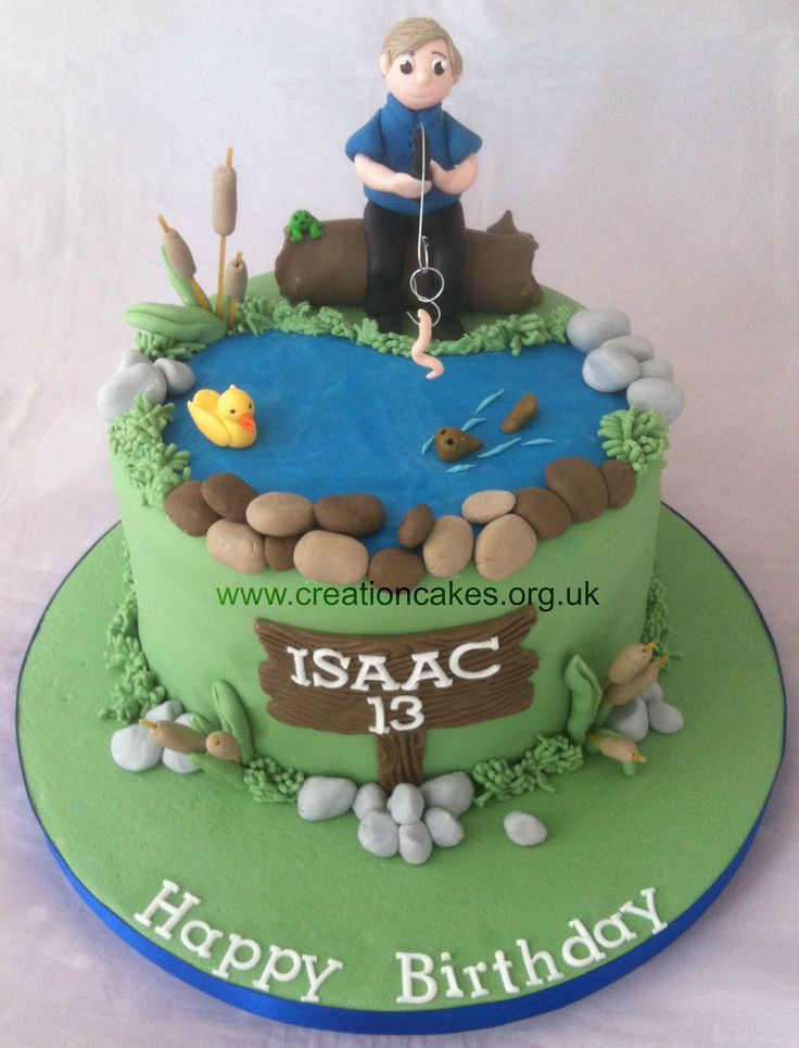 Fishing Themed Birthday Cake