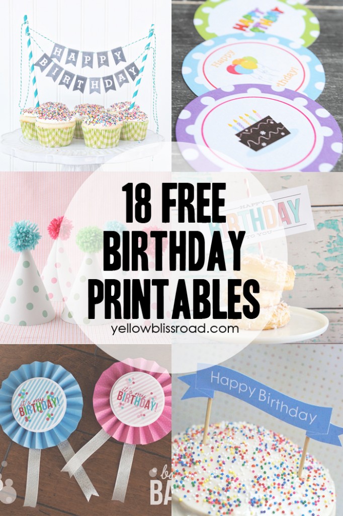 Free Printable Birthday Banner Cake Topper