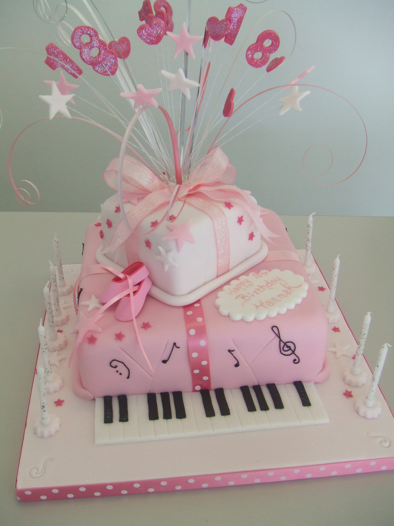 Girl Baby Shower Music Cake