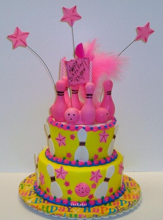 Girl Bowling Birthday Cake