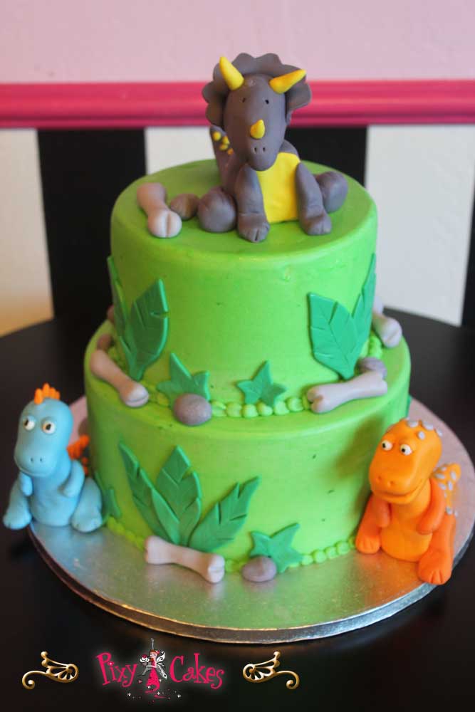 Girl Dinosaur Birthday Cake