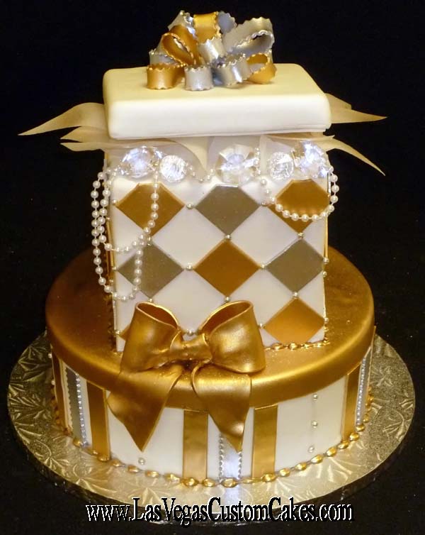 Gold and Silver Birthday Cakes