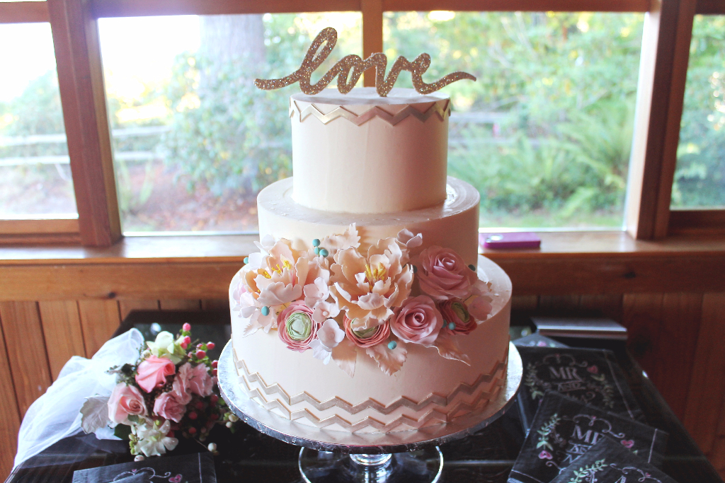 Gold Buttercream Wedding Cake