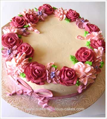 Happy Birthday Cake with Flowers