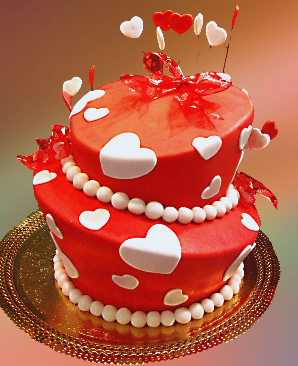 Heart Love Birthday Cake