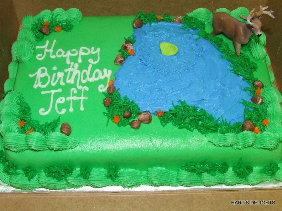 Hunting and Fishing Birthday Cake