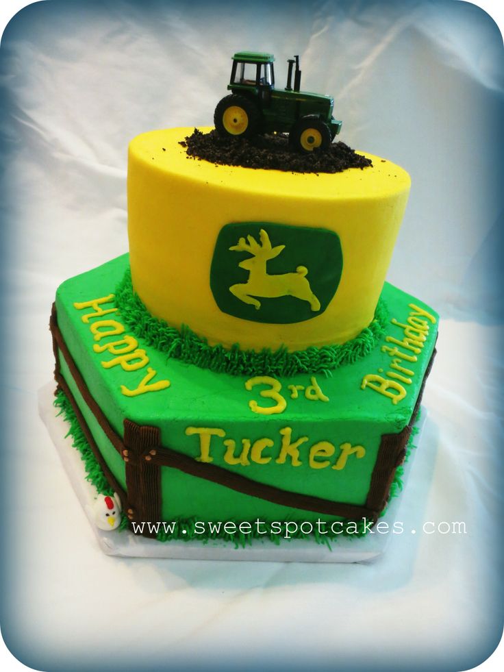 John Deere Themed Birthday Cake