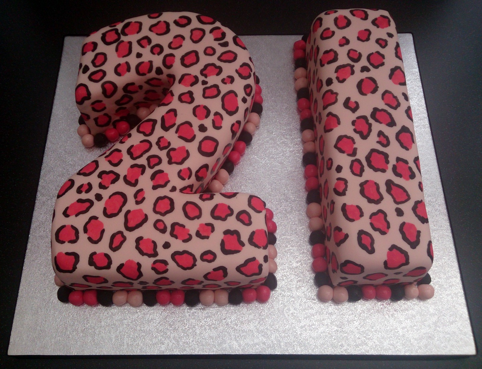 Leopard Print 21st Birthday Cake