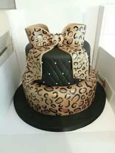 Leopard Print Birthday Cake