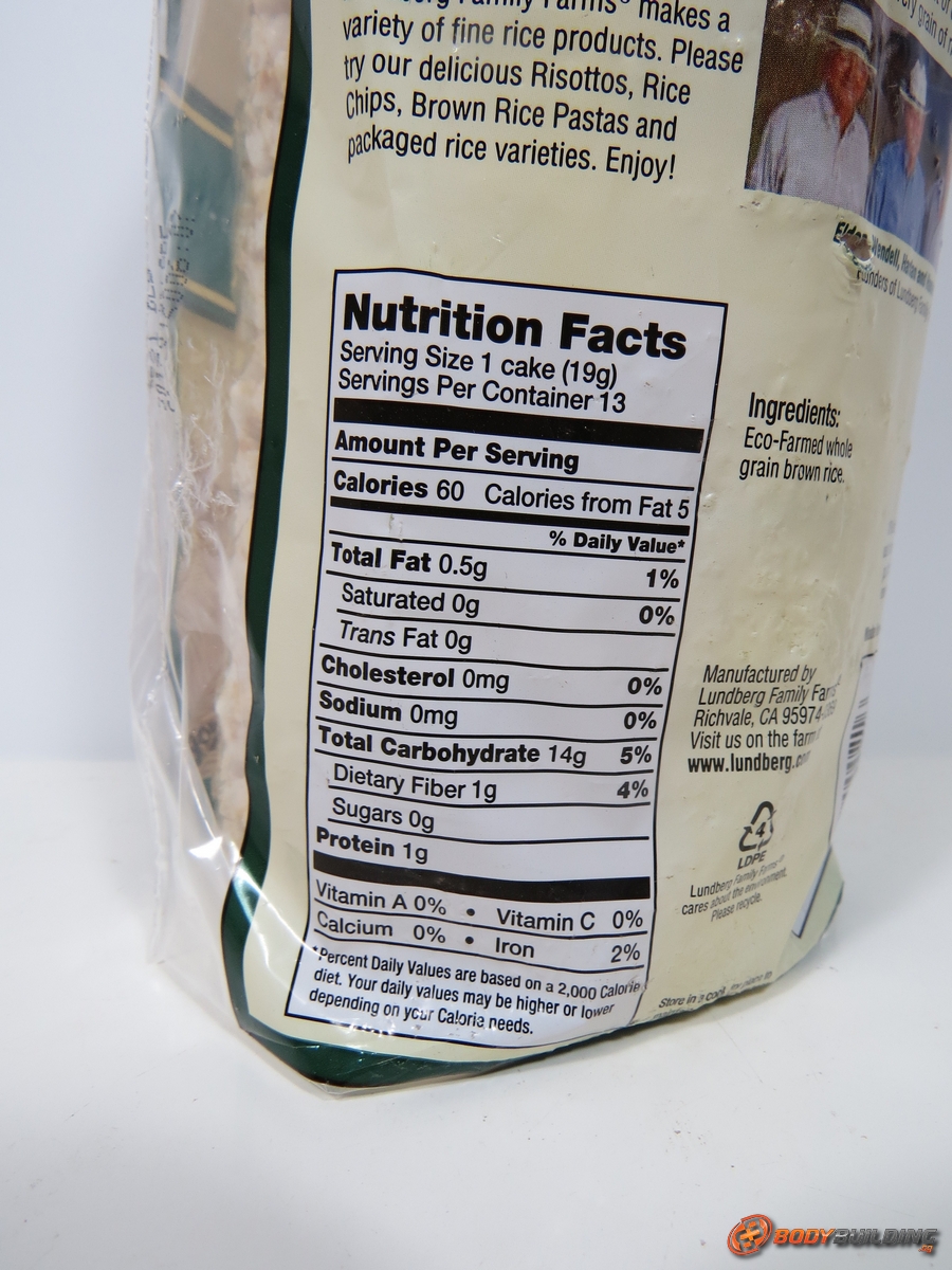 Lundberg Brown Rice Cakes Nutrition Facts