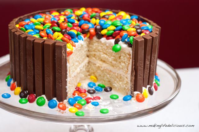 M and Kit Kat Cake