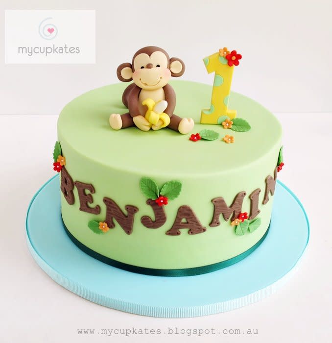 Monkey 1st Birthday Cake