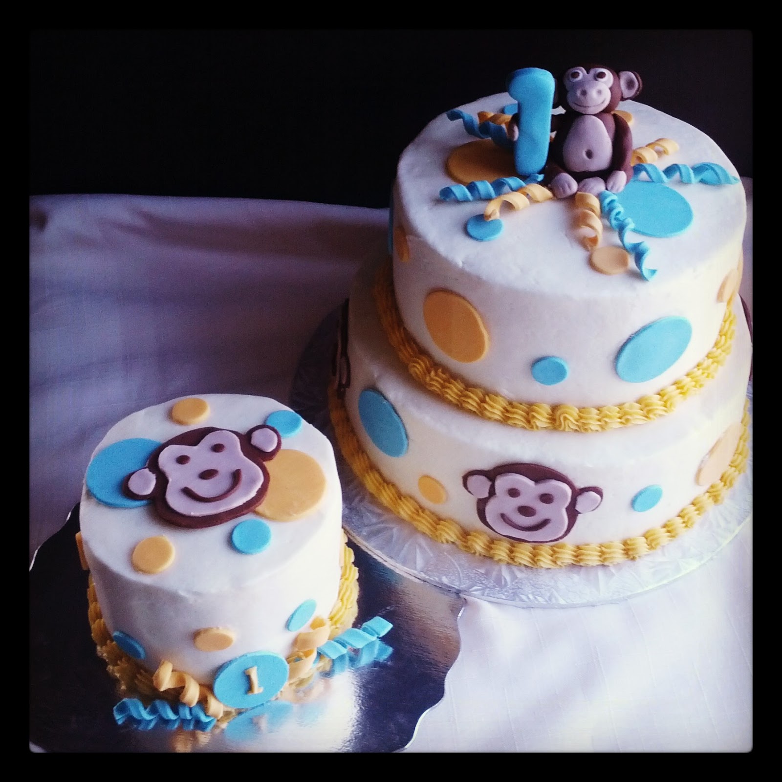 Monkey 1st Birthday Cake