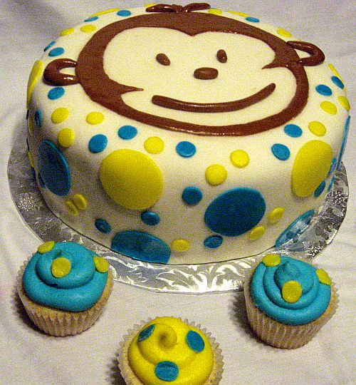 Monkey 1st Birthday Cake