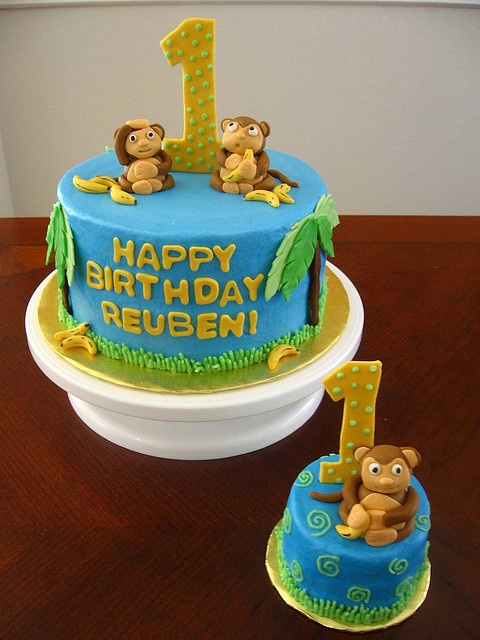 Monkey Birthday Cake for 1 Year Old Boy