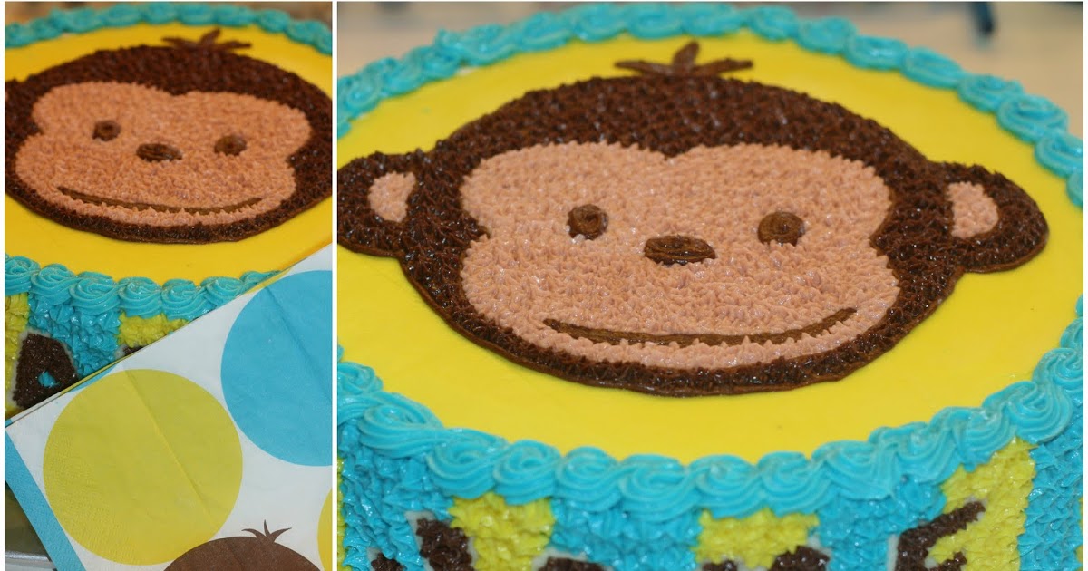 Monkey Boy First Birthday Cake