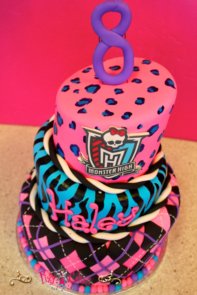 Monster High Pink and Blue Cake