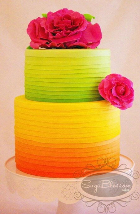 Neon Ombre Cake