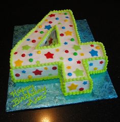 Number 4 Birthday Cake