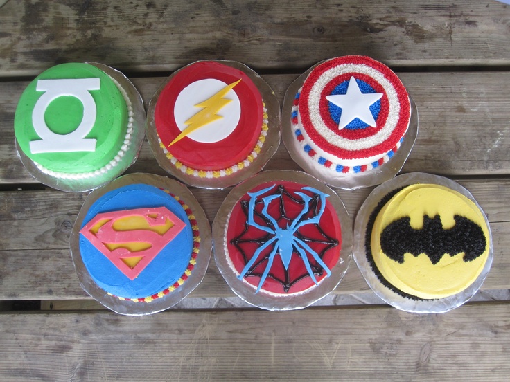 One Layer Superhero Cakes