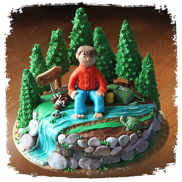 Outdoor Themed Birthday Cake