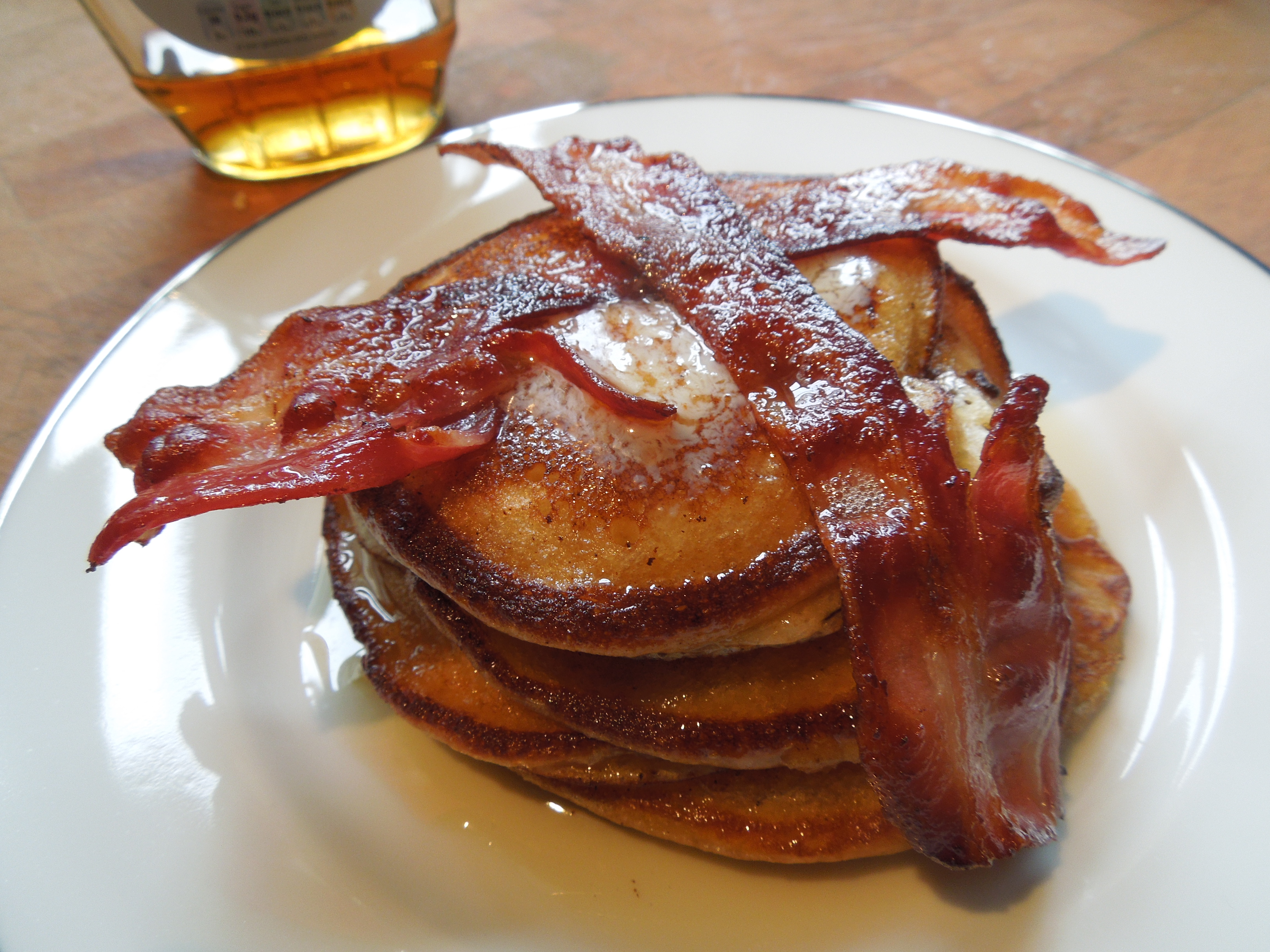 Pancakes with Syrup and Bacon