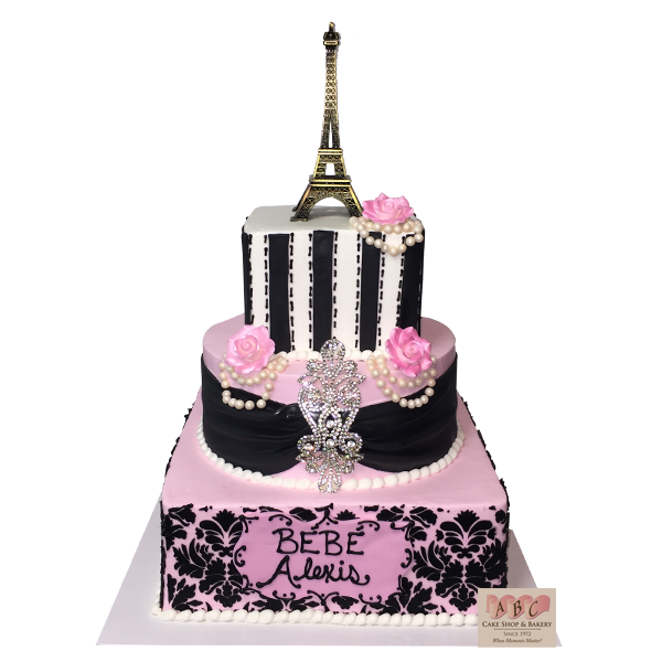 Paris Themed Birthday Cake