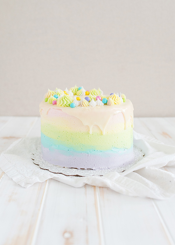 Pastel Rainbow Baby Shower Cake