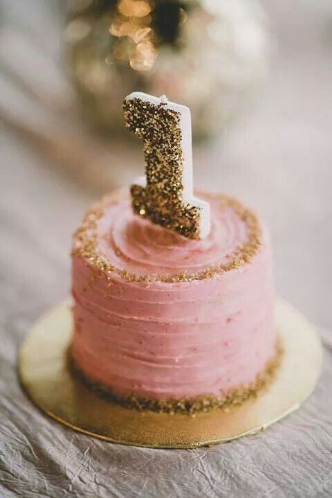 Pink and Gold Birthday Cake Smash