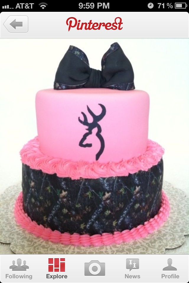 Pink Camo Baby Shower Cake