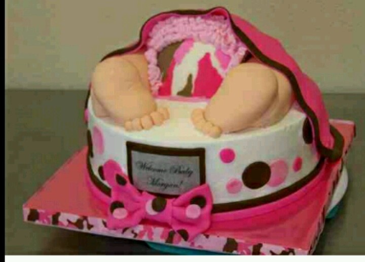 Pink Camo Baby Shower Cake