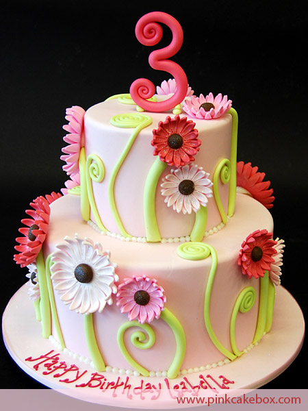 Pink-Daisy-Birthday-Cake