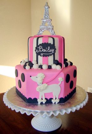 Pink Poodle Birthday Cake