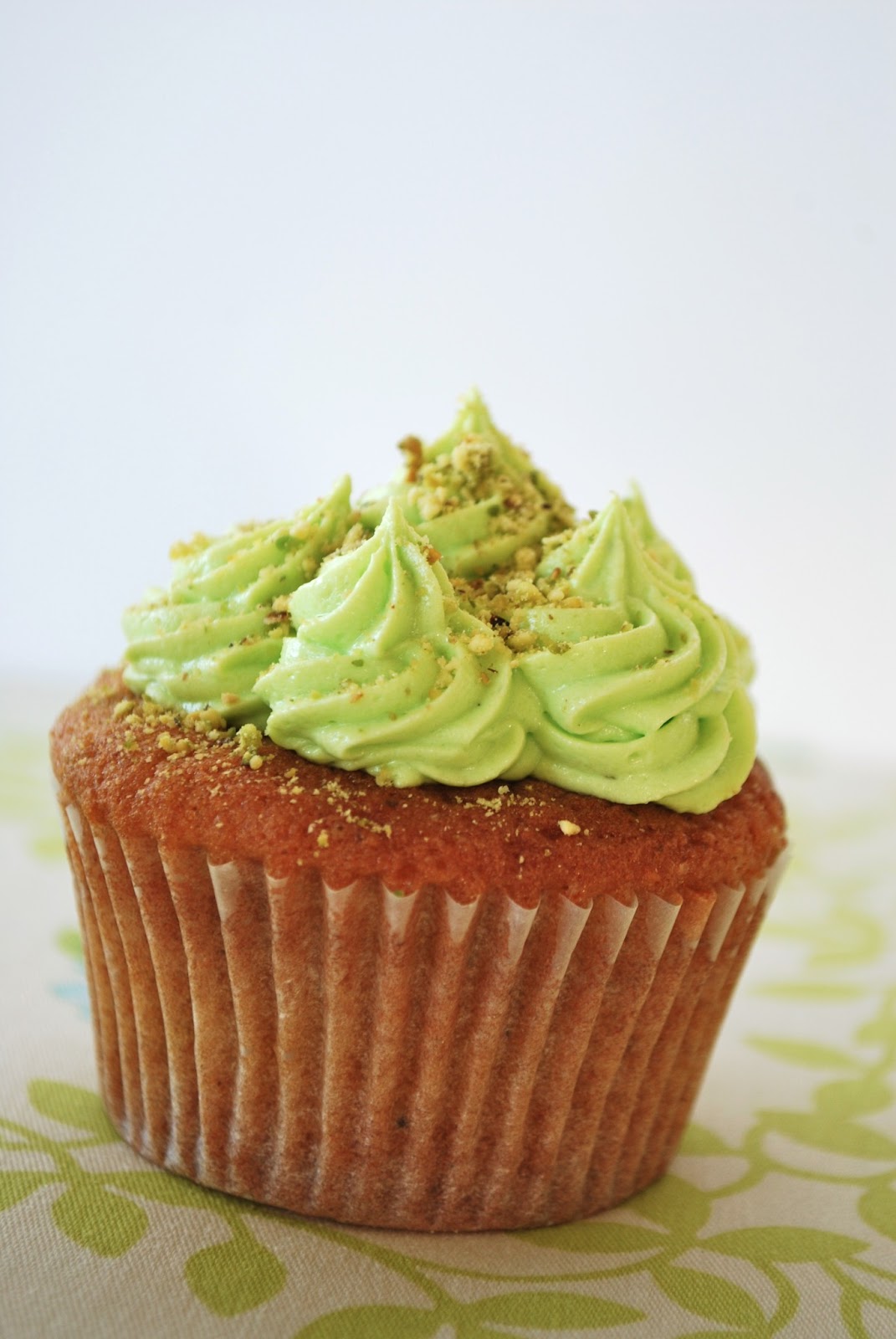 Pistachio Cupcakes with Cream Cheese Frosting