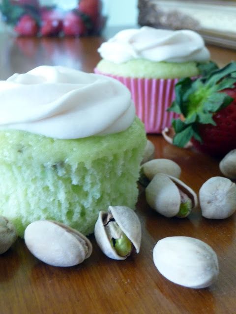 Pistachio Cupcakes with Cream Cheese Frosting