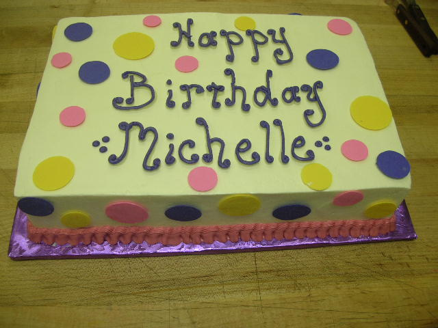 Polka Dot Birthday Sheet Cake