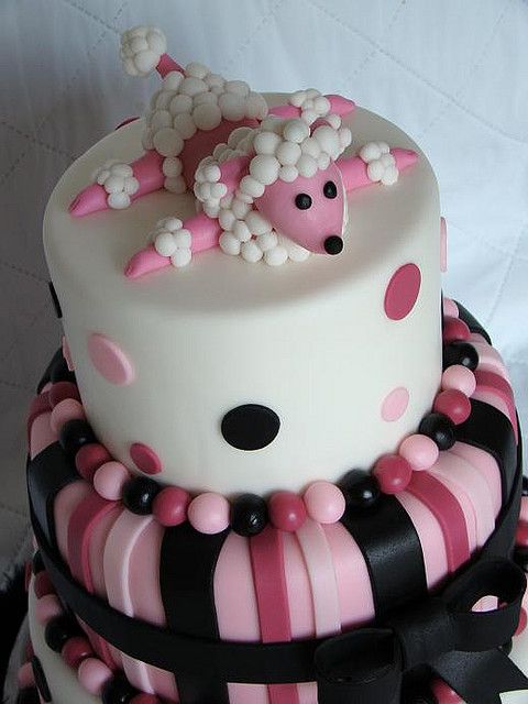 Poodle Birthday Cake