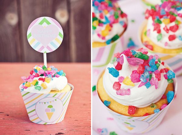 Rainbow Birthday Party Cupcakes