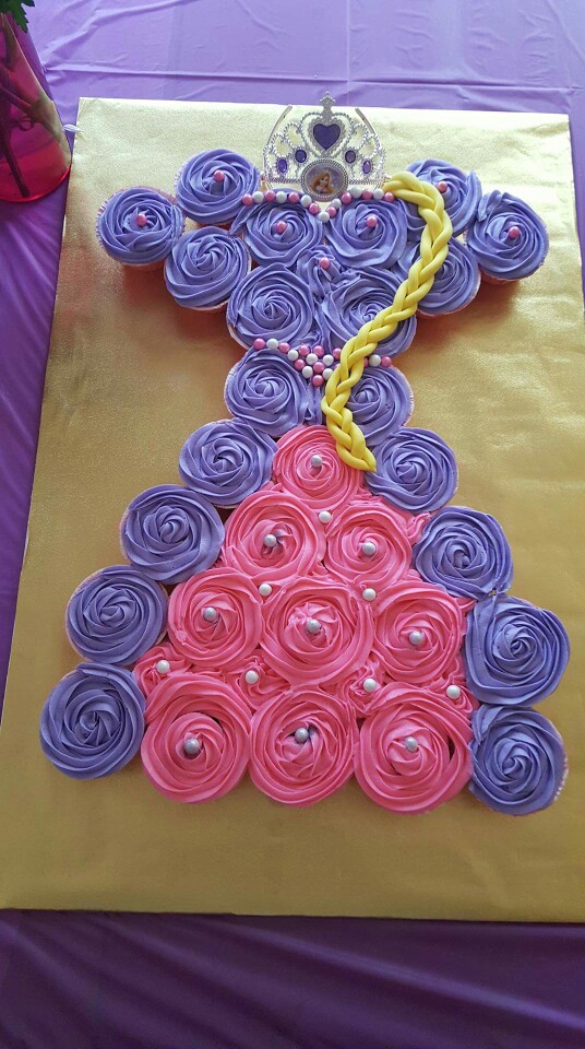 Rapunzel Dress Cupcake Cake