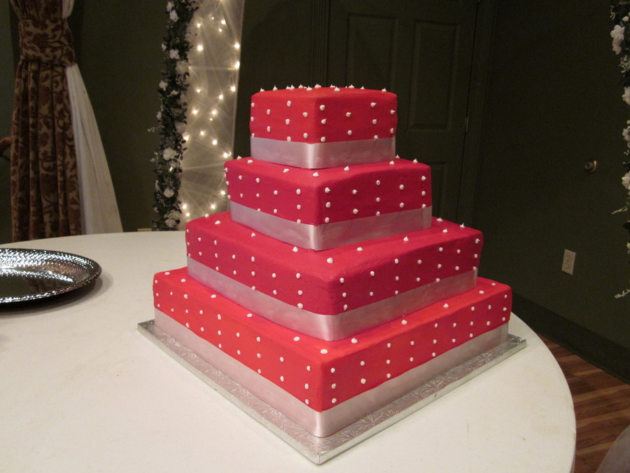 Red Square Wedding Cake