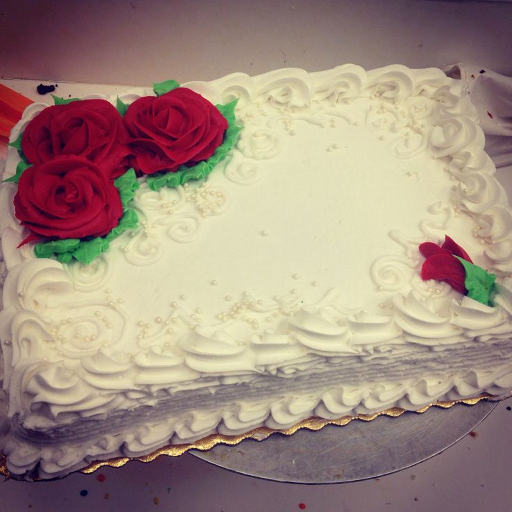 Rose Buttercream Sheet Cake