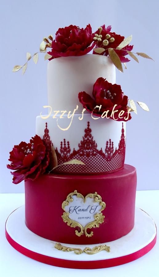 Ruby Wedding Anniversary Cake