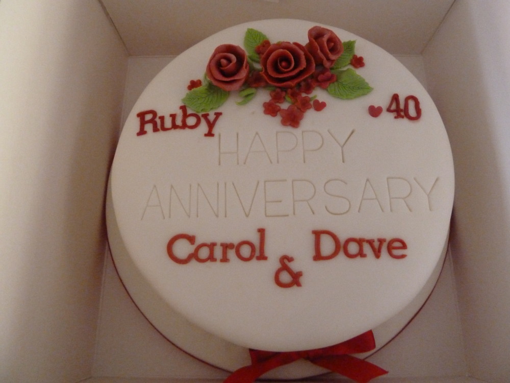 Ruby Wedding Anniversary Cake