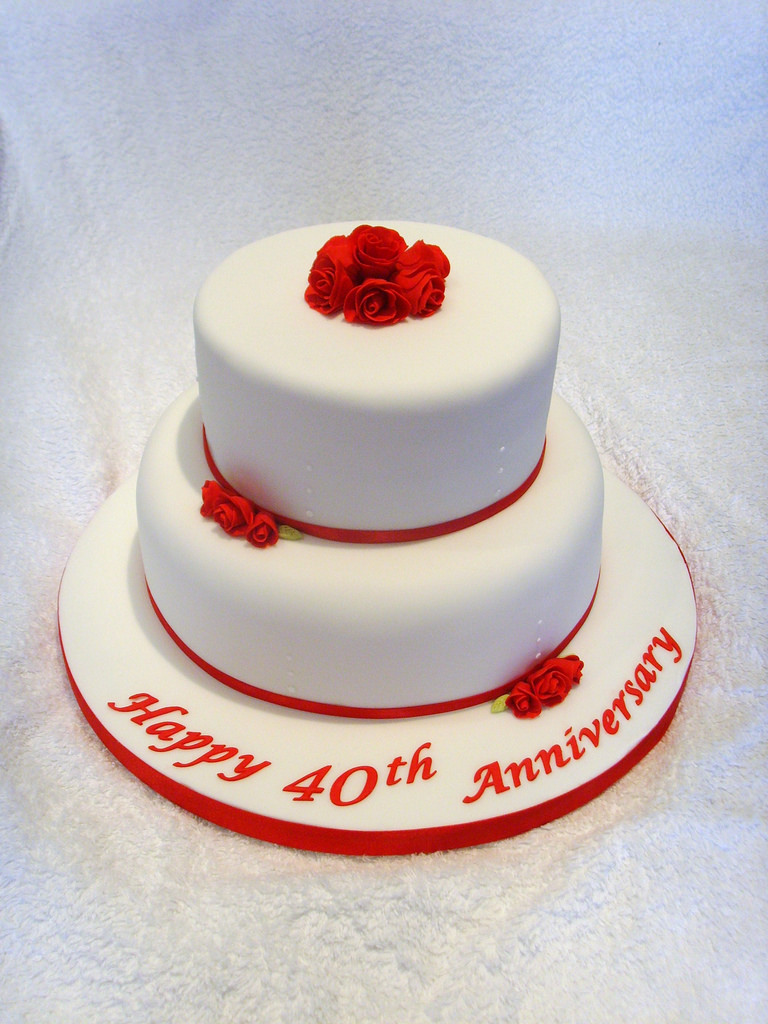 Ruby Wedding Anniversary Cake