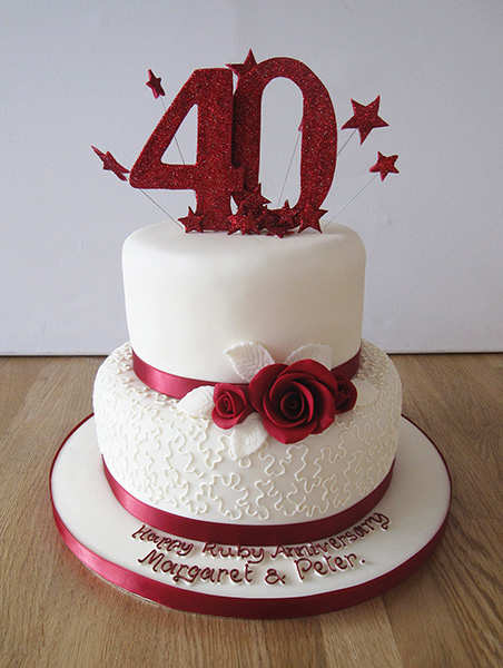 Ruby Wedding Anniversary Cake