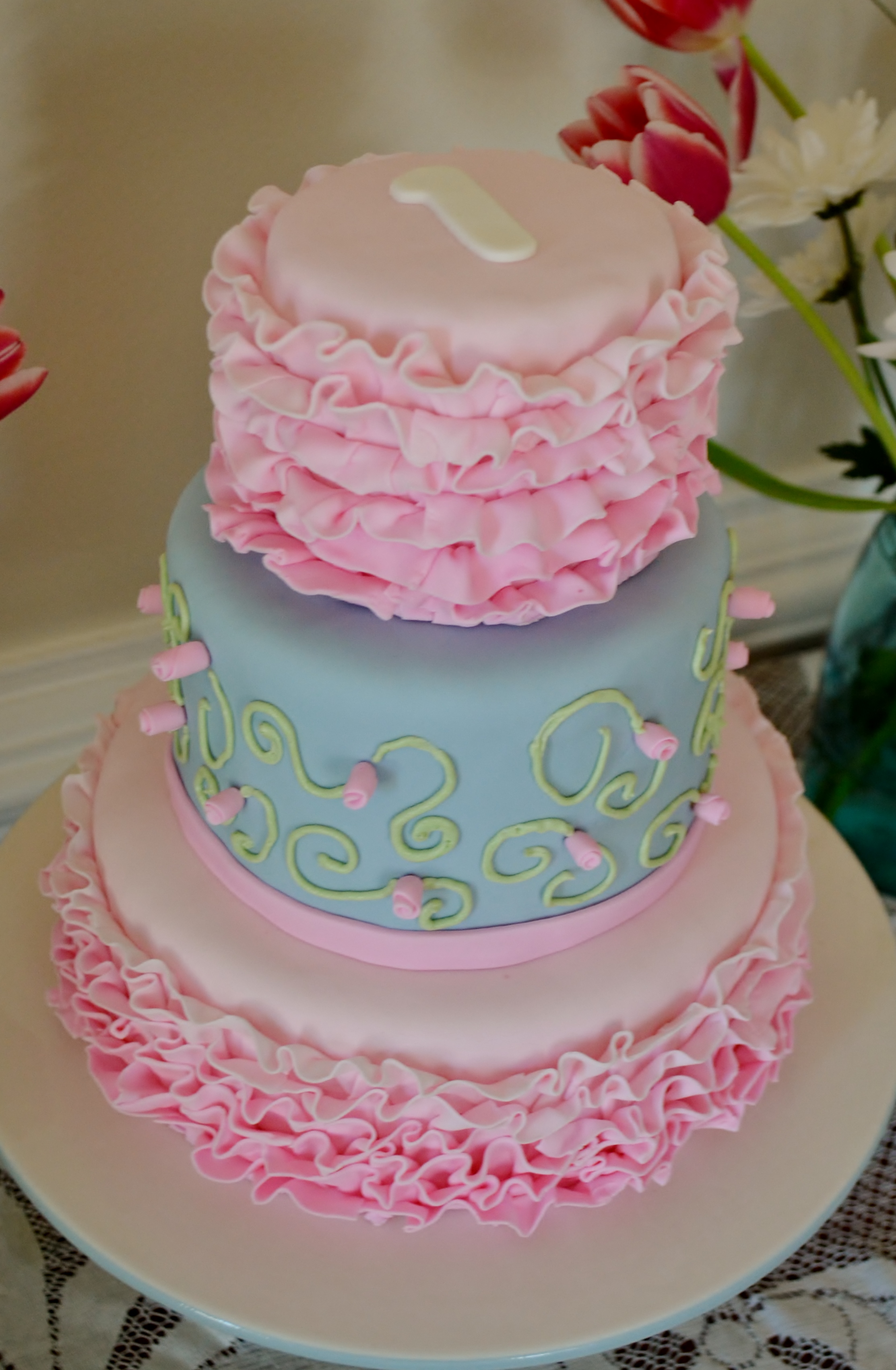 Shabby Chic First Birthday Cake