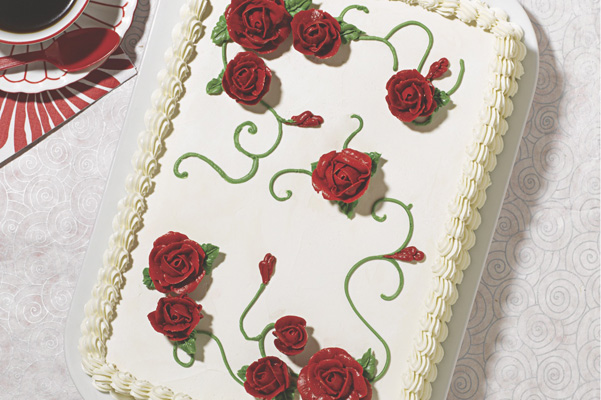 6 Photos of Rose Decorated Sheet Cakes