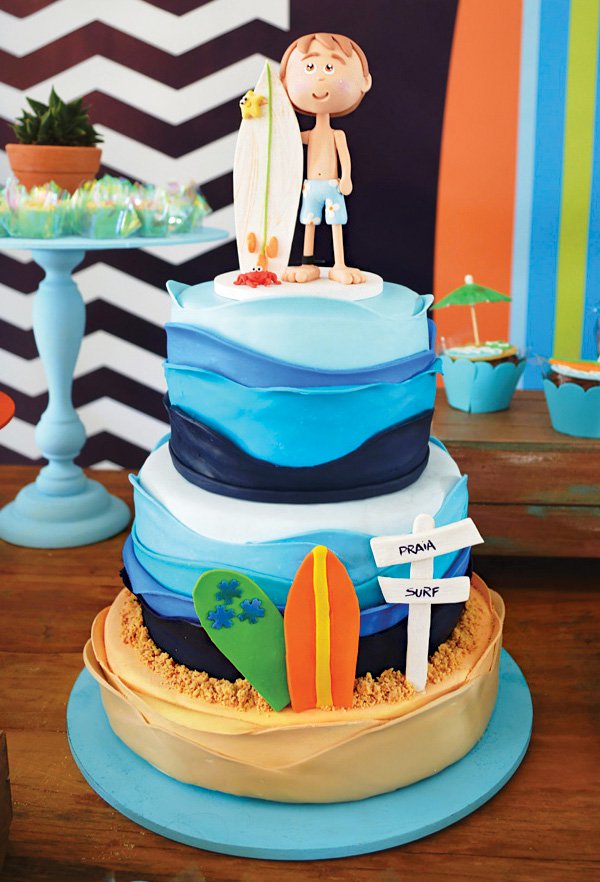 Surfing Birthday Party Cake