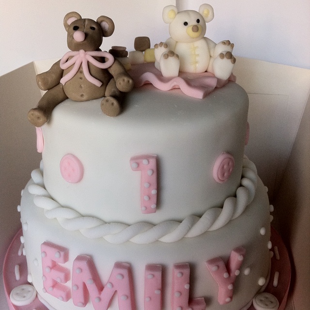 Teddy Bear 1st Birthday Cake