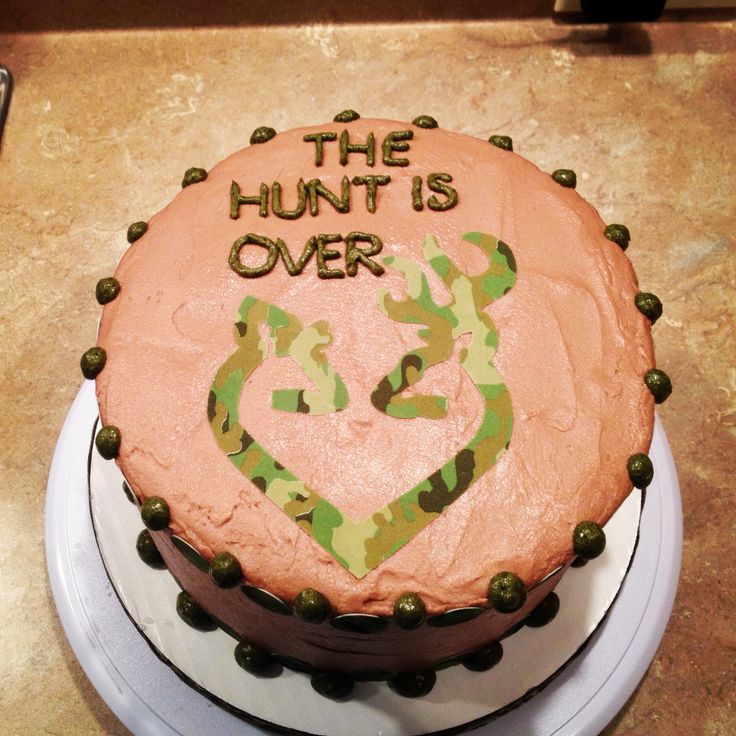 The Hunt Is Over Grooms Cake Camo